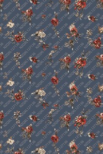 蓝色底花卉图案纹理