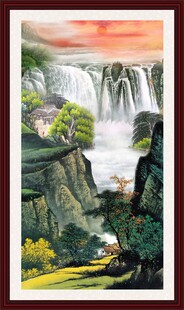 山水瀑布风景图