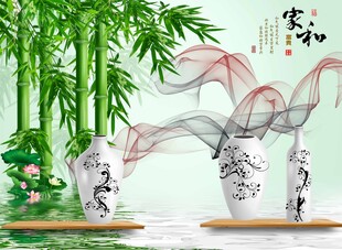 中式禅意茶香竹林摆件