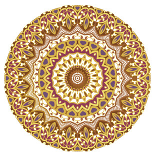 圆形复古花纹图案