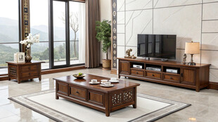 中式风格客厅实木家具展示