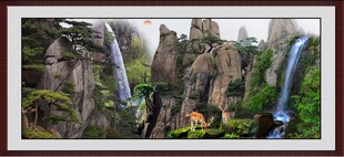 壮丽山间瀑布景观