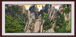 壮丽黄山奇峰景观图