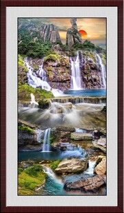山水瀑布风景装饰画