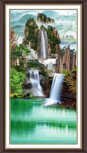 山水瀑布风景装饰画