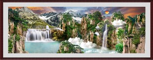 山水瀑布风景装饰画