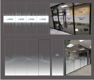 动感渐变玻璃贴膜办公室贴膜