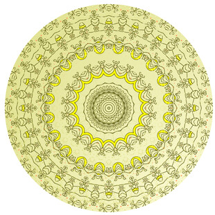 圆形黄色古典花纹
