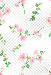 粉色花卉藤蔓无缝图案