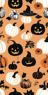 万圣节南瓜幽灵图案背景