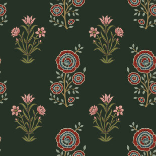 复古花卉图案背景纹理