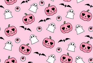 粉色万圣节图案背景