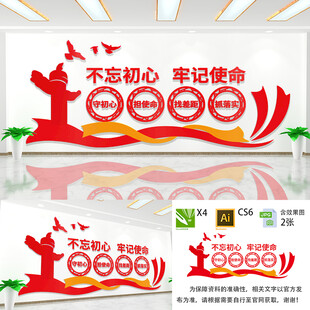 不忘初心文化墙
