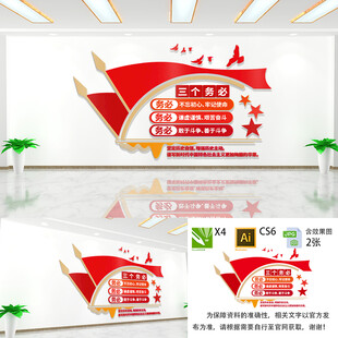 三个务必党建文化墙