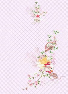 粉色花卉图案装饰素材