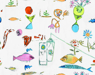 儿童手绘多彩海洋生物世界