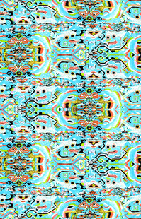 蓝绿色几何花纹图案