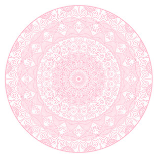 粉色曼陀罗花纹圆形图案