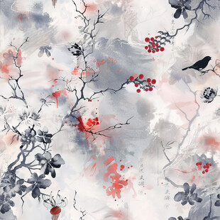 水墨花鸟图