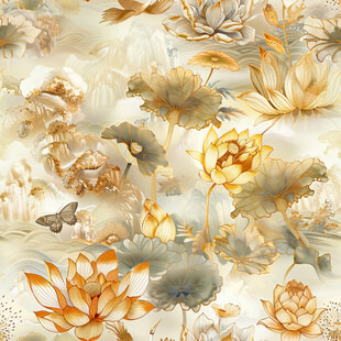 水墨荷花中式艺术画作