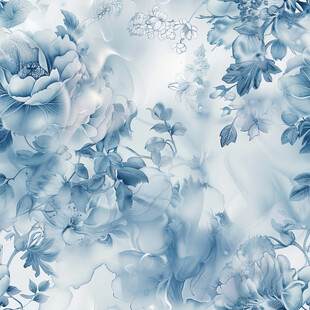 蓝调花卉图案背景