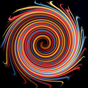 彩色螺旋线条艺术图案