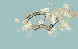 新中式花鸟背景墙