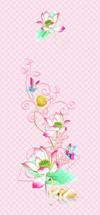 梦幻粉色花卉图案设计