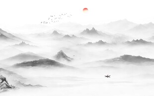 意境山水电视背景墙