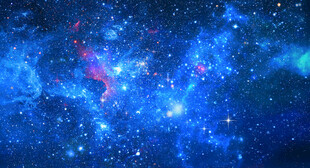 蓝色星空灯箱背景墙