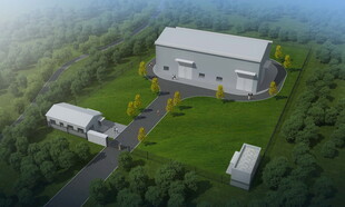 郊外独栋厂房鸟瞰图