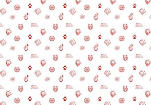 印花  动物  狼头  矢量图