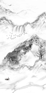 水墨山水复式楼玄关