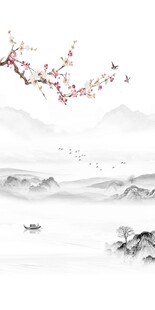 水墨山水复式楼玄关