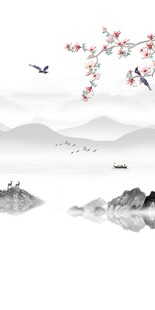 水墨山水复式楼玄关