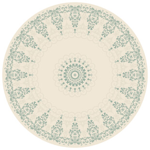 复古花纹圆形地毯图案