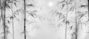 竹影灯箱国画水墨竹子