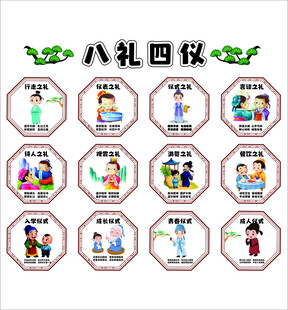 幼儿园八礼四仪主题文化墙环创