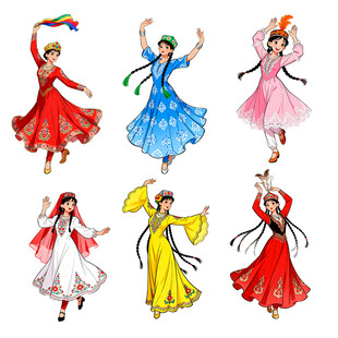 维吾尔族少女翩翩起舞