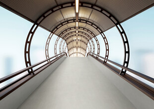 未来感拱形城市交通轨道效果通