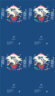 蓝色背景的可爱卡通图案