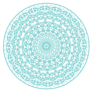 浅蓝色精美圆形曼陀罗图案