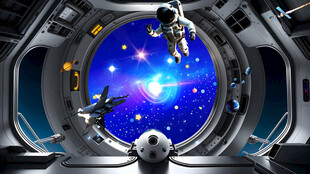 赛博朋克科幻星空背景