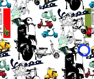 复古摩托车图案无缝背景