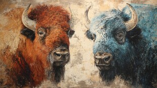 肉質画【牛】油彩画 肉質画【牛】油彩画 Page 3 Chinese Cow Paintings, Chinese Bull