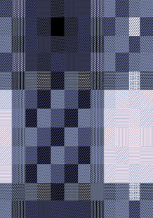 格子蓝黑色调像素风格图案