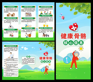 健康骨骼核心信息三折页