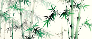新中式水墨竹林背景