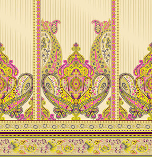 精美复古佩斯利花纹图案