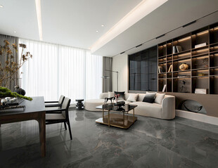 现代简约风格客厅分层效果图